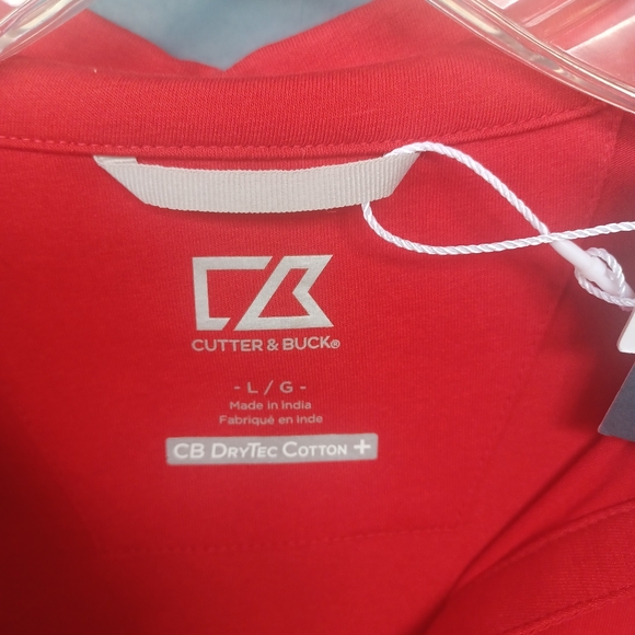 CUTTER & BUCK RED DRYTEC POLO GOLF SHIRT NWT LARGE - Picture 11 of 16
